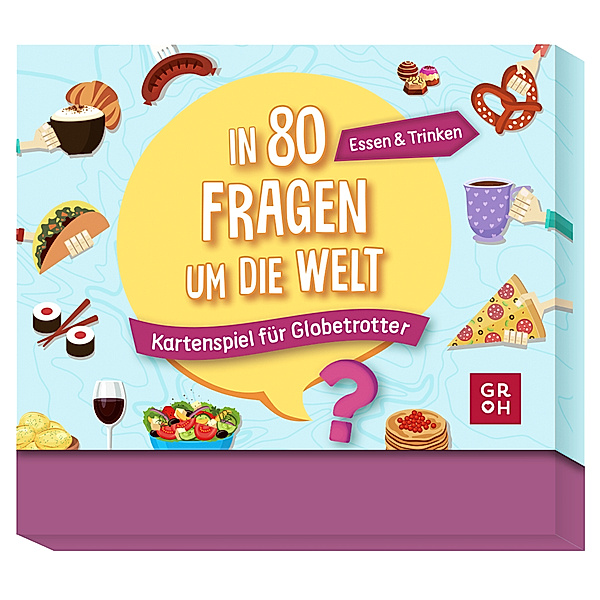Groh Verlag In 80 Fragen um die Welt - Essen und Trinken: Kartenspiel für Globetrotter, Groh Verlag