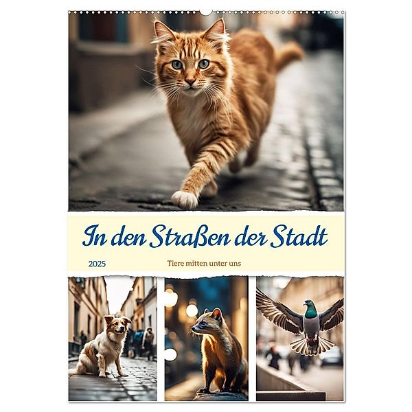 In den Strassen der Stadt - Tiere mitten unter uns (Wandkalender 2025 DIN A2 hoch), CALVENDO Monatskalender, Calvendo, Martina Marten