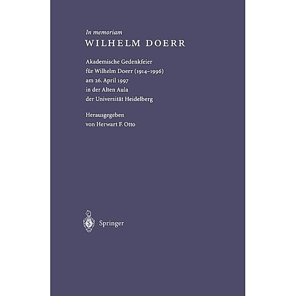 In memoriam WILHELM DOERR, Wilhelm Doerr