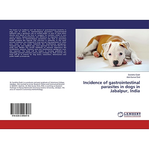 Incidence of gastrointestinal parasites in dogs in Jabalpur, India, Sawleha Qadir, Alok Kumar Dixit