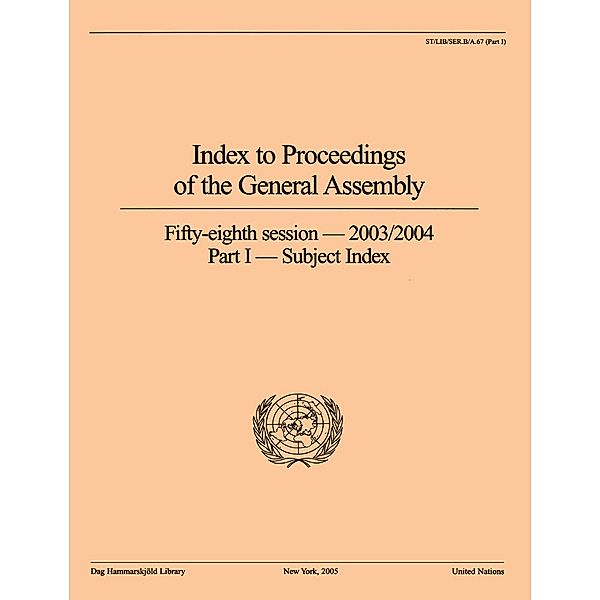 Index to Proceedings of the General Assembly 2003/2004 / Index to proceedings of the General Assembly