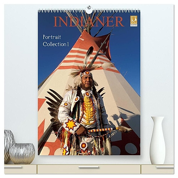 Indianer, Portrait Collection 1 (hochwertiger Premium Wandkalender 2024 DIN A2 hoch), Kunstdruck in Hochglanz, Christian Heeb