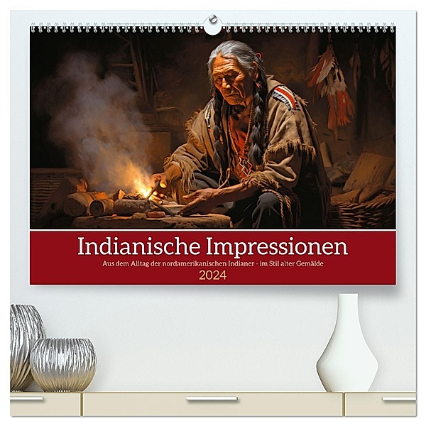 Indianische Impressionen (hochwertiger Premium Wandkalender 2024 DIN A2 quer), Kunstdruck in Hochglanz, Kerstin Waurick
