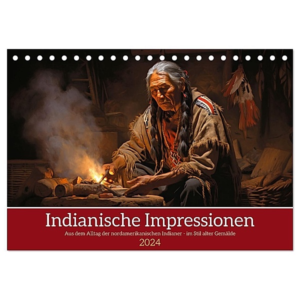 Indianische Impressionen (Tischkalender 2024 DIN A5 quer), CALVENDO Monatskalender, Kerstin Waurick