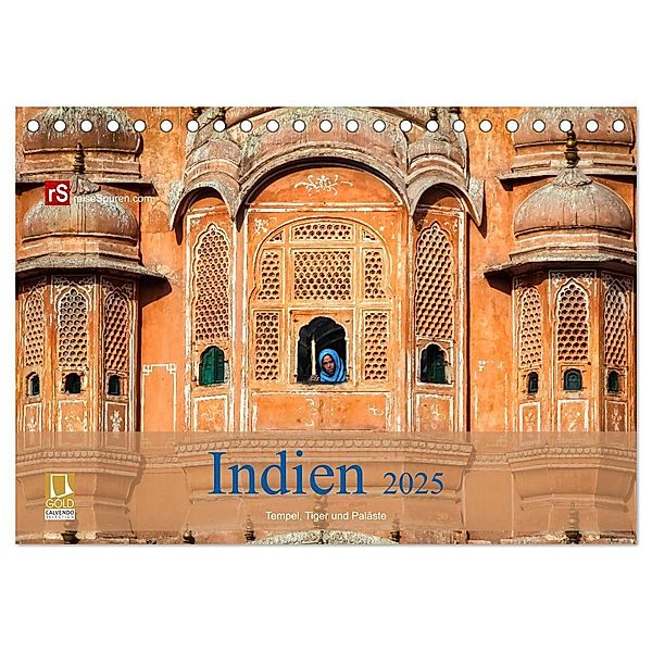 Indien 2025 Tempel, Tiger und Paläste (Tischkalender 2025 DIN A5 quer), CALVENDO Monatskalender, Calvendo, Uwe Bergwitz