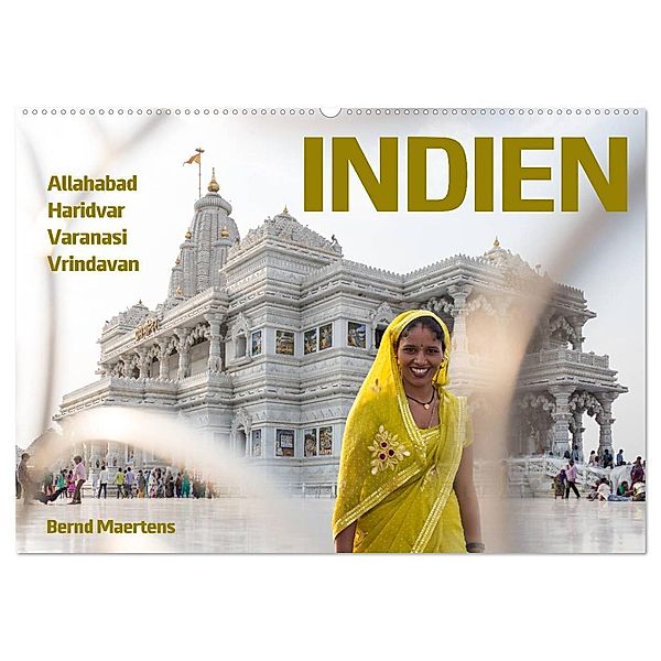 INDIEN Allahabad Haridwar Varanasi Vrindavan (Wandkalender 2024 DIN A2 quer), CALVENDO Monatskalender, Calvendo