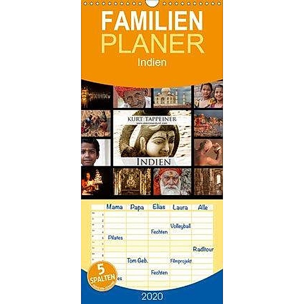 Indien - Familienplaner hoch (Wandkalender 2020 , 21 cm x 45 cm, hoch), Kurt Tappeiner