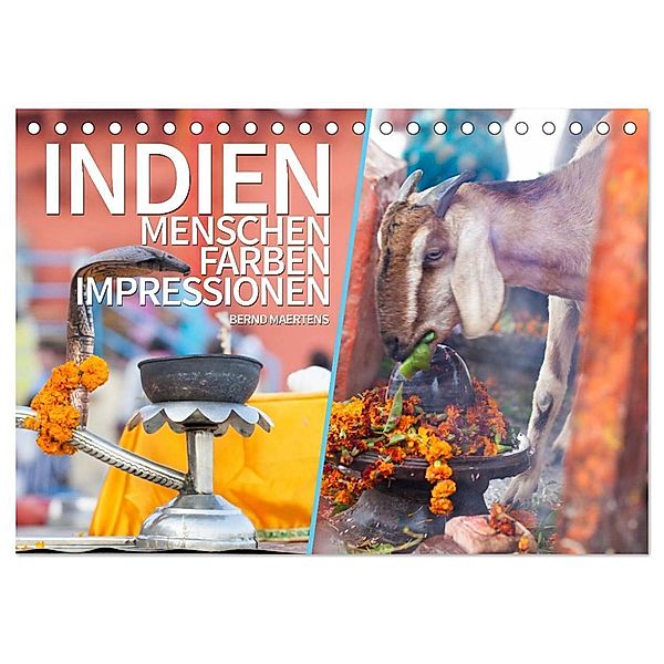 INDIEN Menschen Farben Impressionen (Tischkalender 2024 DIN A5 quer), CALVENDO Monatskalender, Bernd Maertens