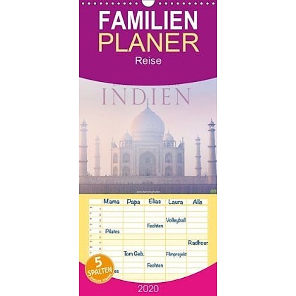 Indien: Menschen - Farben - Religionen - Familienplaner hoch (Wandkalender 2020 , 21 cm x 45 cm, hoch), Jens Benninghofen
