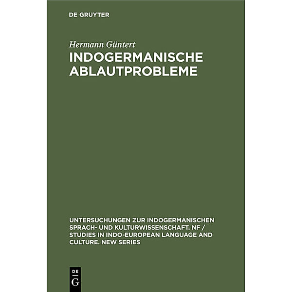 Indogermanische Ablautprobleme, Hermann Güntert