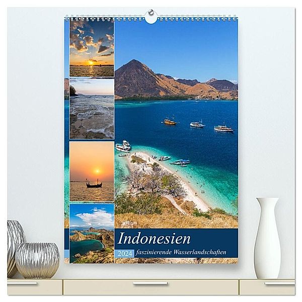 Indonesien - faszinierende Wasserlandschaften (hochwertiger Premium Wandkalender 2024 DIN A2 hoch), Kunstdruck in Hochglanz, Daniel Heiss