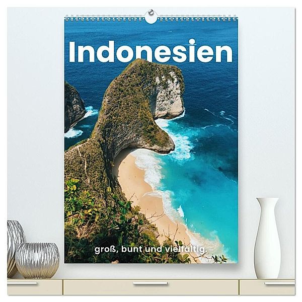 Indonesien - groß, bunt und vielfältig. (hochwertiger Premium Wandkalender 2024 DIN A2 hoch), Kunstdruck in Hochglanz, Happy Monkey