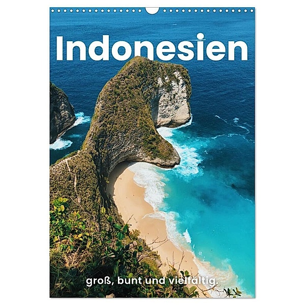 Indonesien - groß, bunt und vielfältig. (Wandkalender 2024 DIN A3 hoch), CALVENDO Monatskalender, Happy Monkey