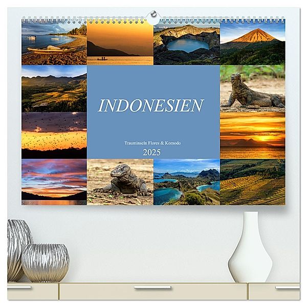 Indonesien - Inselparadies Flores & Komodo (hochwertiger Premium Wandkalender 2025 DIN A2 quer), Kunstdruck in Hochglanz, Calvendo, Sandra Schänzer