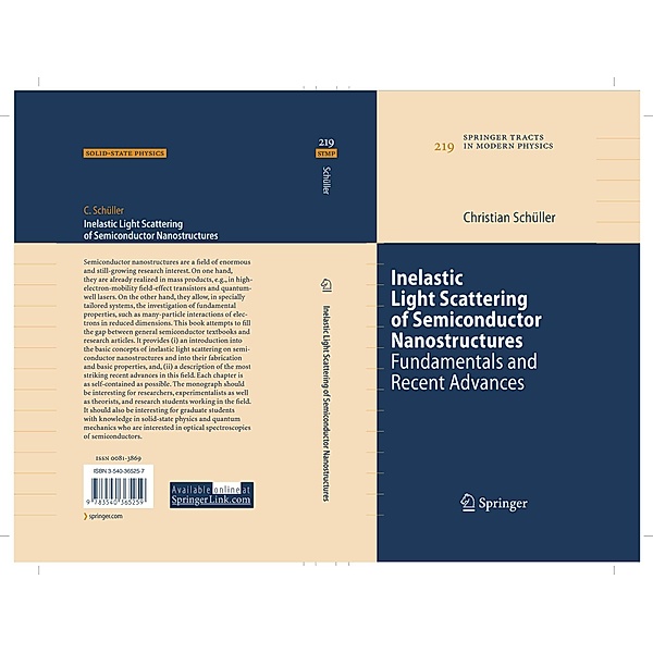 Inelastic Light Scattering of Semiconductor Nanostructures / Springer Tracts in Modern Physics Bd.219, Christian Schüller