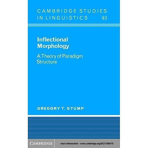 Inflectional Morphology, Gregory T. Stump