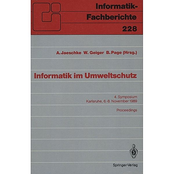 Informatik im Umweltschutz / Informatik-Fachberichte Bd.228