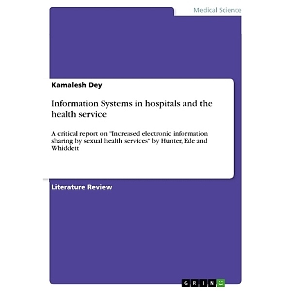 Information Systems in hospitals and the health service, Kamalesh Dey