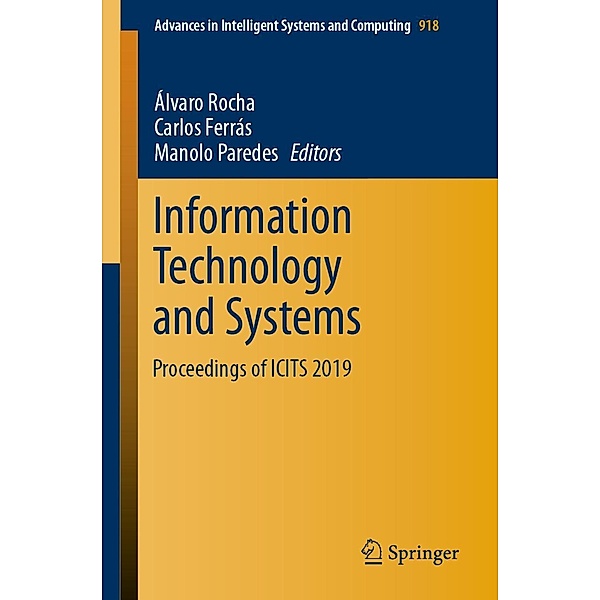Information Technology and Systems / Advances in Intelligent Systems and Computing Bd.918