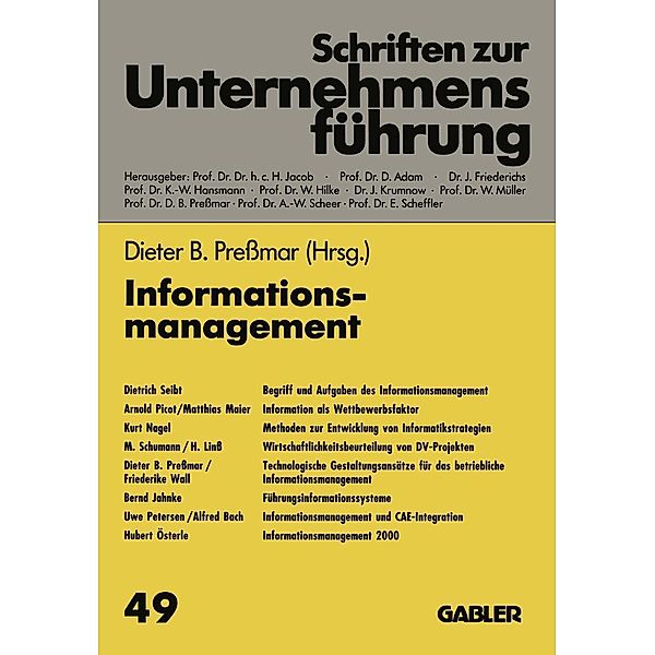 Informationsmanagement / Schriften zur Unternehmensführung Bd.49