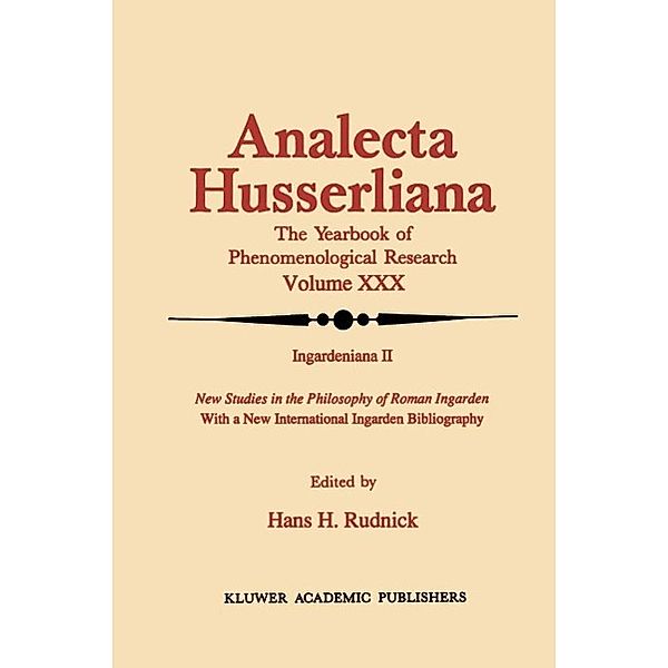 Ingardeniana II / Analecta Husserliana Bd.30