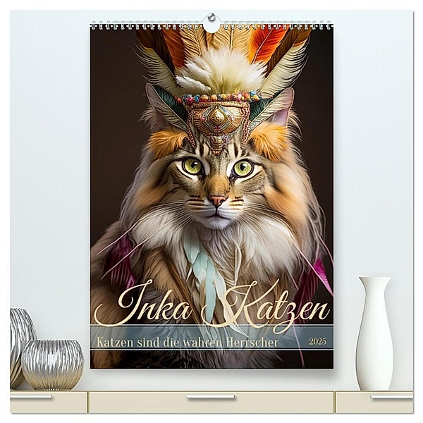 Inka Katzen - Katzen sind die wahren Herrscher (hochwertiger Premium Wandkalender 2025 DIN A2 hoch), Kunstdruck in Hochglanz, Calvendo, Fotodesign Verena Scholze