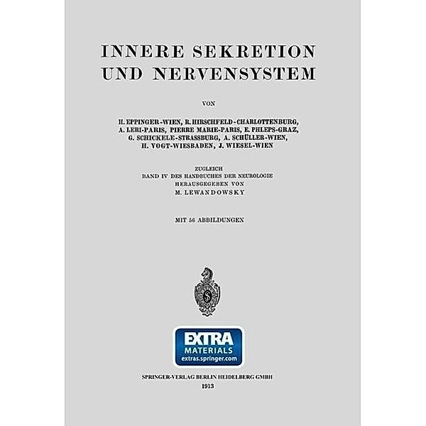 Innere Sekretion und Nervensystem / Handbuch der Neurologie Bd.4 [Sonderausg, Hans Eppinger