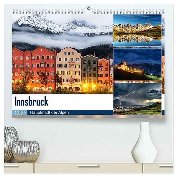 Innsbruck - Hauptstadt der Alpen (hochwertiger Premium Wandkalender 2025 DIN A2 quer), Kunstdruck in Hochglanz, Calvendo, Danijel Jovanovic