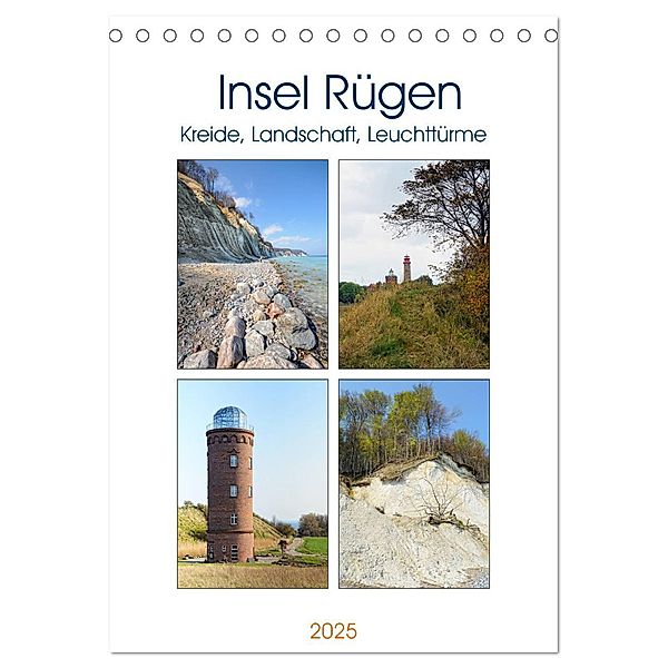 Insel Rügen - Kreide, Landschaft, Leuchttürme (Tischkalender 2025 DIN A5 hoch), CALVENDO Monatskalender, Calvendo, Anja Frost