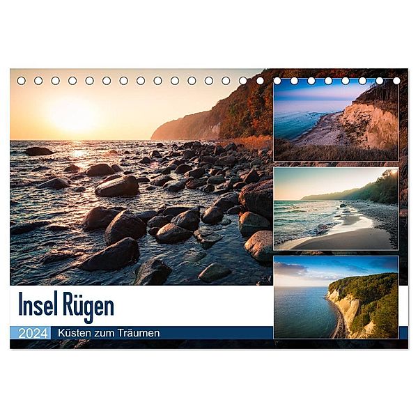 Insel Rügen - Küsten zum Träumen (Tischkalender 2024 DIN A5 quer), CALVENDO Monatskalender, Martin Wasilewski