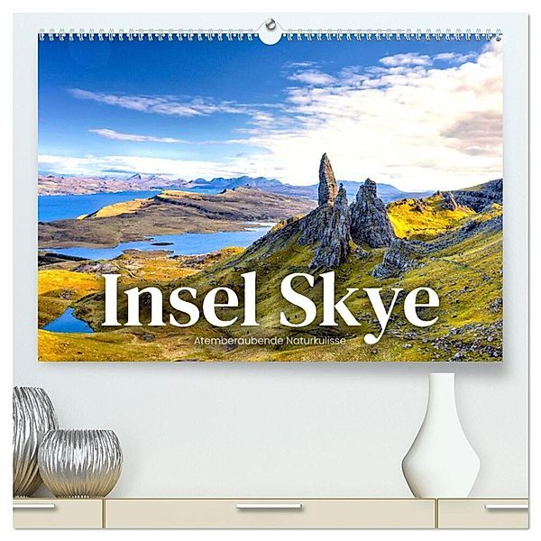 Insel Skye - Atemberaubende Naturkulisse (hochwertiger Premium Wandkalender 2024 DIN A2 quer), Kunstdruck in Hochglanz, Happy Monkey