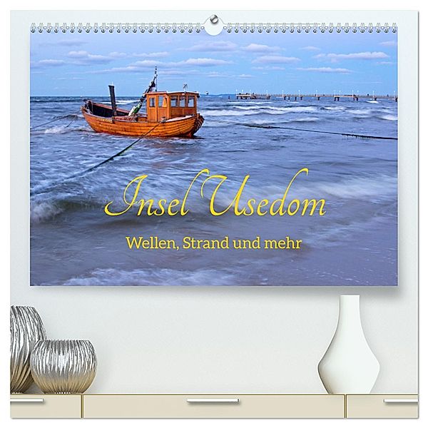 Insel Usedom - Wellen, Strand und mehr (hochwertiger Premium Wandkalender 2025 DIN A2 quer), Kunstdruck in Hochglanz, Calvendo, Siegfried Kuttig