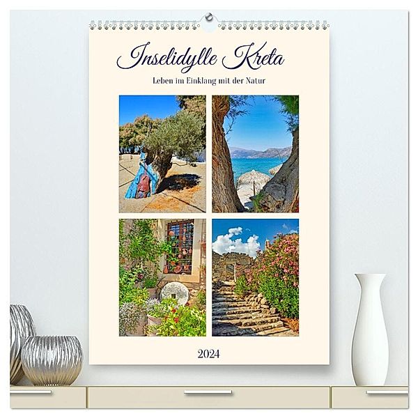 Inselidylle Kreta (hochwertiger Premium Wandkalender 2024 DIN A2 hoch), Kunstdruck in Hochglanz, Claudia Kleemann