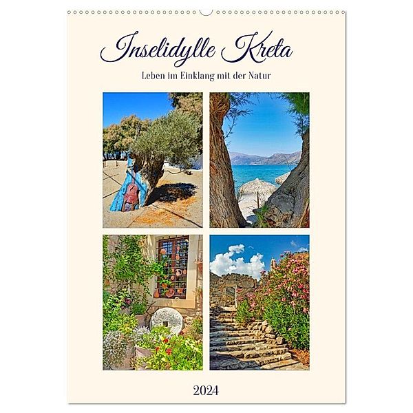 Inselidylle Kreta (Wandkalender 2024 DIN A2 hoch), CALVENDO Monatskalender, Claudia Kleemann