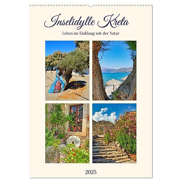 Inselidylle Kreta (Wandkalender 2025 DIN A2 hoch), CALVENDO Monatskalender, Calvendo, Claudia Kleemann