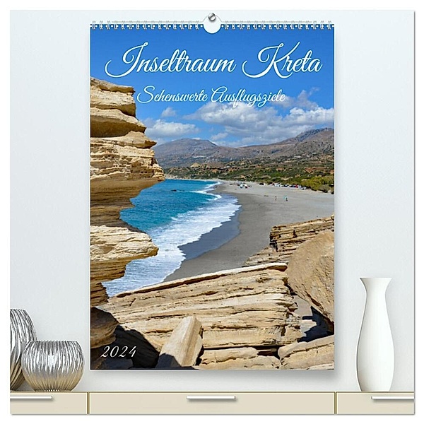 Inseltraum Kreta - Sehenswerte Ausflugsziele (hochwertiger Premium Wandkalender 2024 DIN A2 hoch), Kunstdruck in Hochglanz, Claudia Kleemann