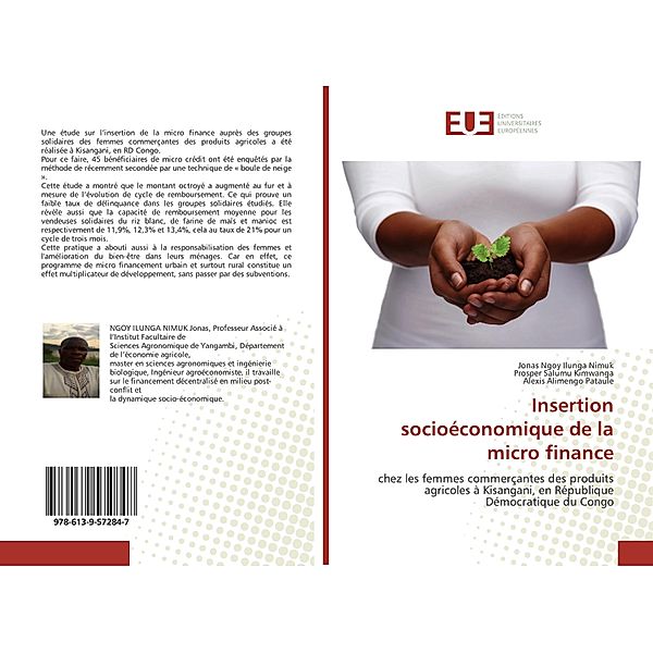 Insertion socioéconomique de la micro finance, Jonas Ngoy Ilunga Nimuk, Prosper Salumu Kimwanga, Alexis Alimengo Pataule