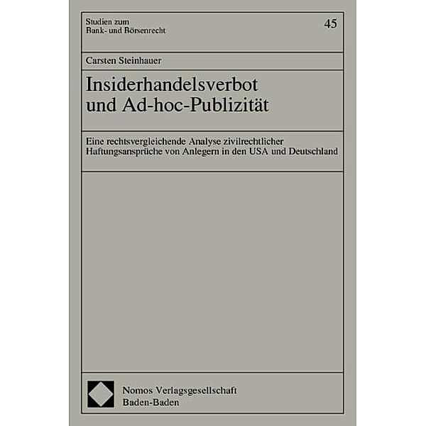 Insiderhandelsverbot und Ad-hoc-Publizität, Carsten Steinhauer