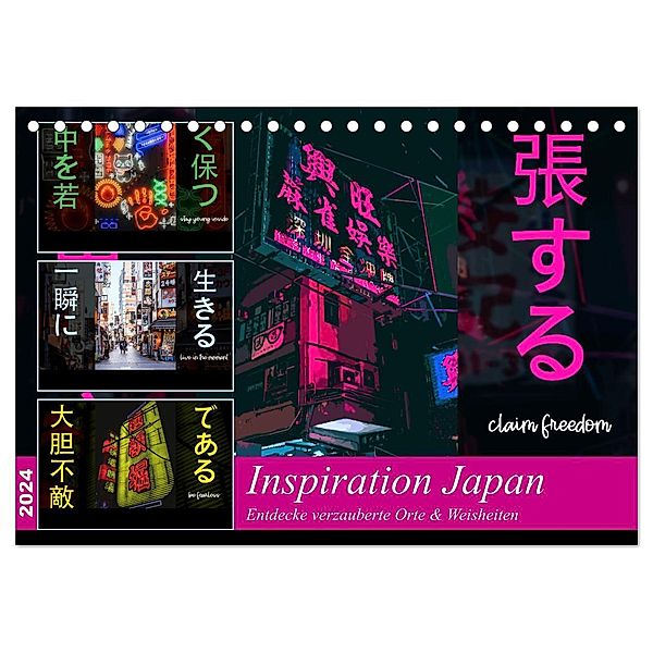 Inspiration Japan (Tischkalender 2024 DIN A5 quer), CALVENDO Monatskalender, MillennialDesigns
