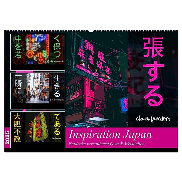 Inspiration Japan (Wandkalender 2025 DIN A2 quer), CALVENDO Monatskalender, Calvendo, MillennialDesigns