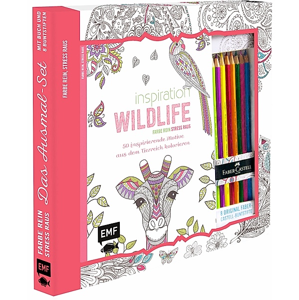 Inspiration Wildlife, mit 8 Faber-Castell-Buntstiften, Edition Michael Fischer