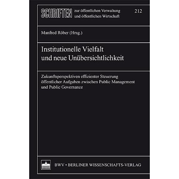 Institutionelle Vielfalt und neue Übersichtlichkeit, Manfred Röber