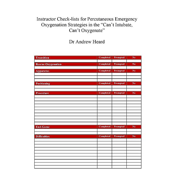 Instructor Check-lists for Percutaneous Emergency Oxygenation Strategies in the Can't Intubate, Can't Oxygenate Scenario (PEOS in the CICO Scenario, #1) / PEOS in the CICO Scenario, Andrew Heard