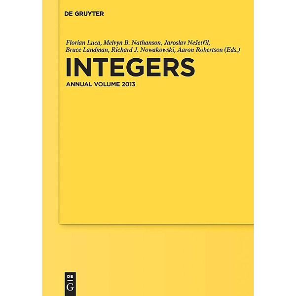 Integers. Annual Volume 2013