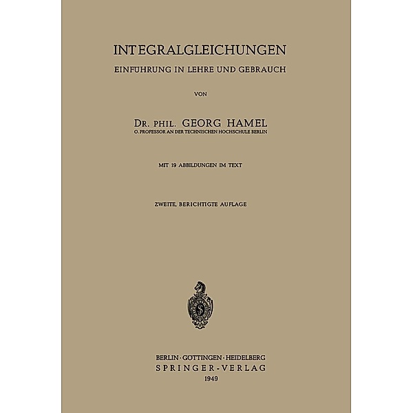 Integralgleichungen, Georg Hamel