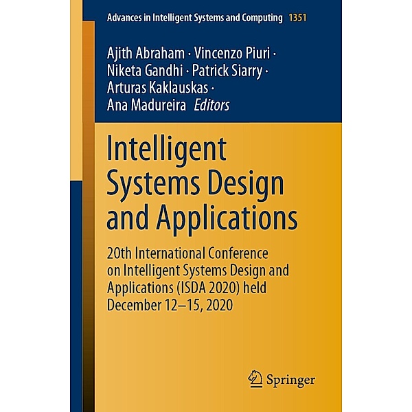 Intelligent Systems Design and Applications / Advances in Intelligent Systems and Computing Bd.1351