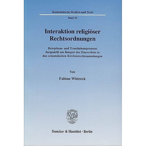 Interaktion religiöser Rechtsordnungen., Fabian Wittreck