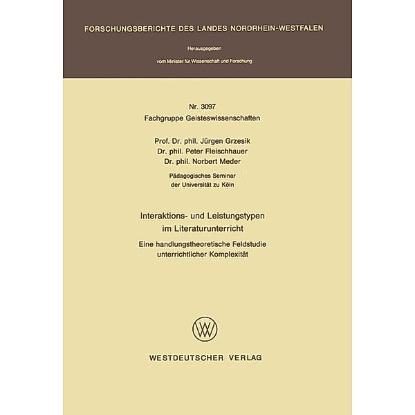 Interaktions- und Leistungstypen im Literaturunterricht, Jürgen Grzesik
