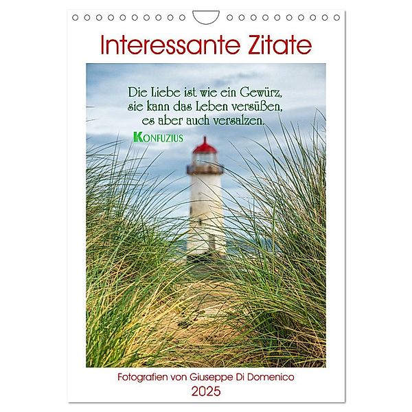 Interessante Zitate (Wandkalender 2025 DIN A4 hoch), CALVENDO Monatskalender, Calvendo, Giuseppe Di Domenico