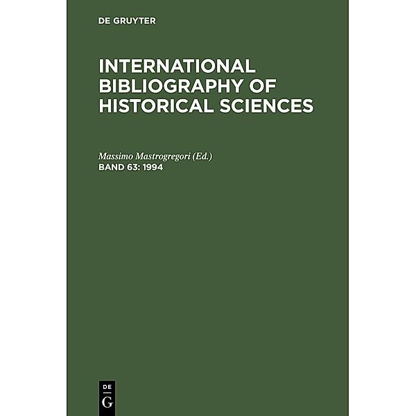 International Bibliography of Historical Sciences 1994